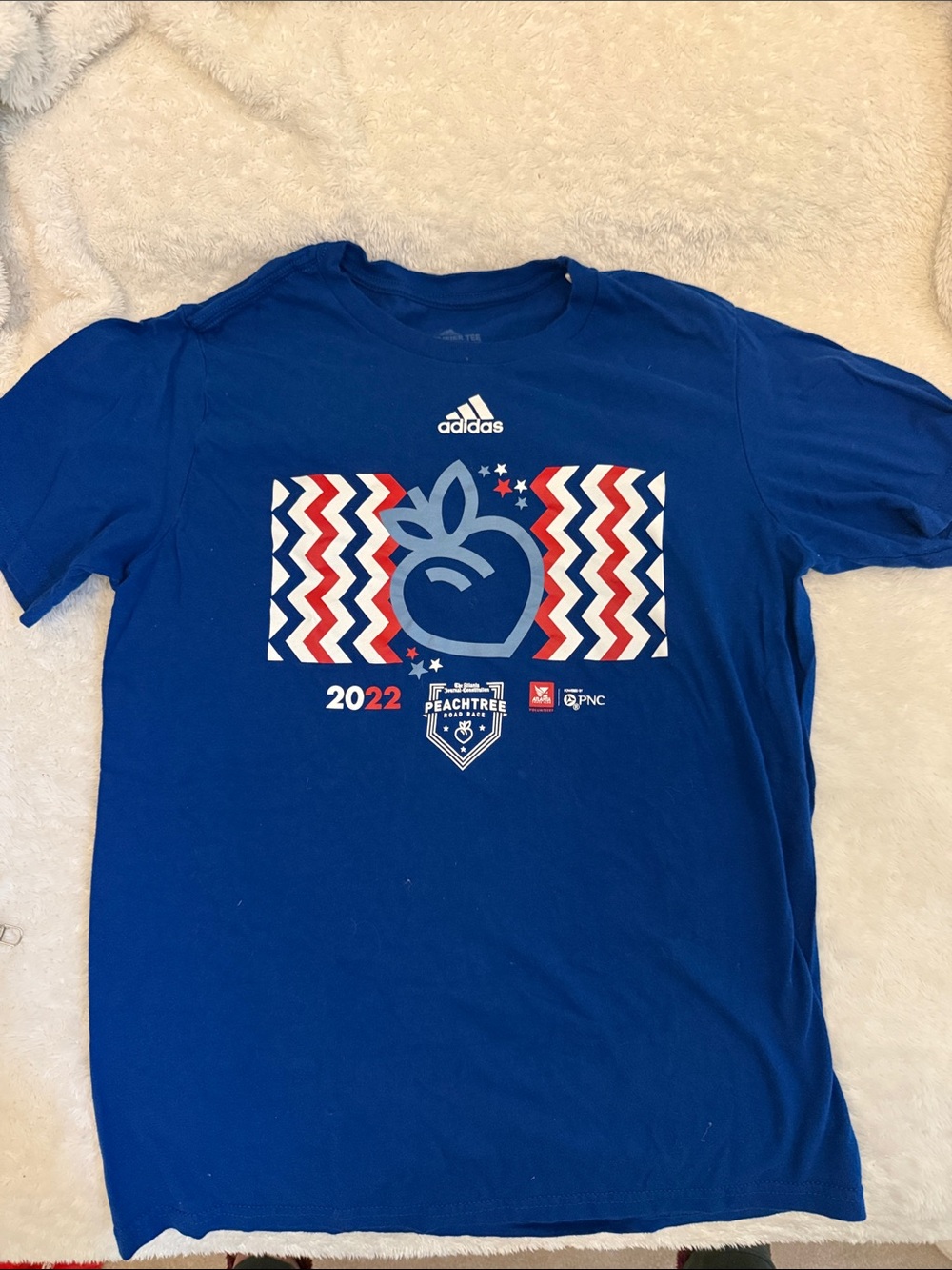adidas Peachtree Graphic Tee size small blue